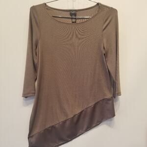 Chico's Travellers Slinky Brown Tunic Top‎ XS